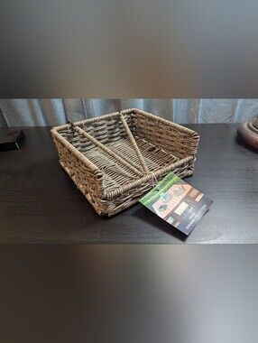 Nautica Resin Wicker Utensil & Napkin Caddy - Brown
